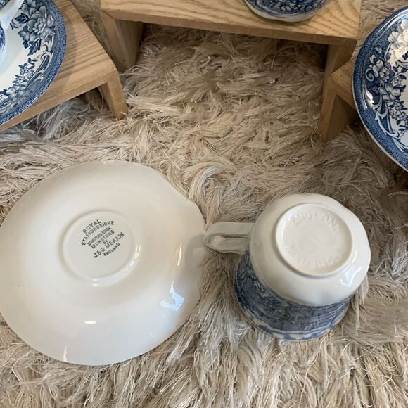 Royal Staffordshire J.&G. Meakin Ironstone Stratford Stage 4 Cups & Saucers Set - Picture 6 of 17